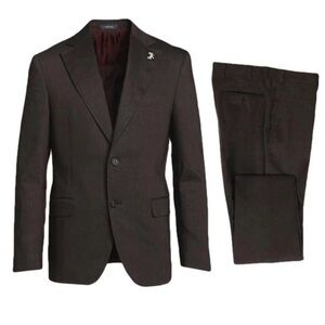 TOMBOLINI • Zero Gravity Virgin Wool Brown Tweed Pant Suit Made In Italy